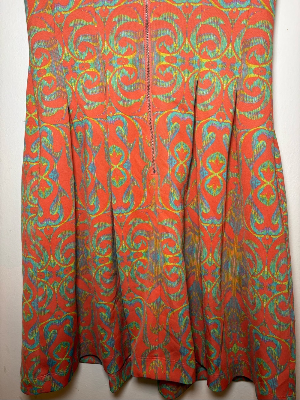 Gabby Skye Orange Multicolor Midi Dress - Picture 5 of 5